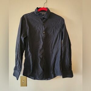 Alfani Men’s Black Button Up Collard Dress Shirt Size Medium